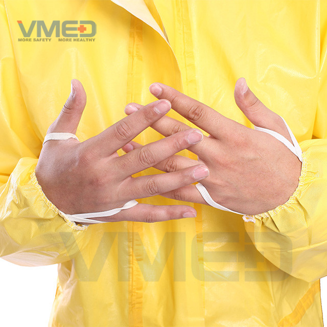 Disposable Yellow PP+PE TYPE 3/4 Coverall 