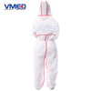 Disposable Type 5&6 SMS White Coverall With Overlocking Stitch-6