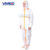 Disposable White Micro-porous Protective Coverall With Orange Strips-2
