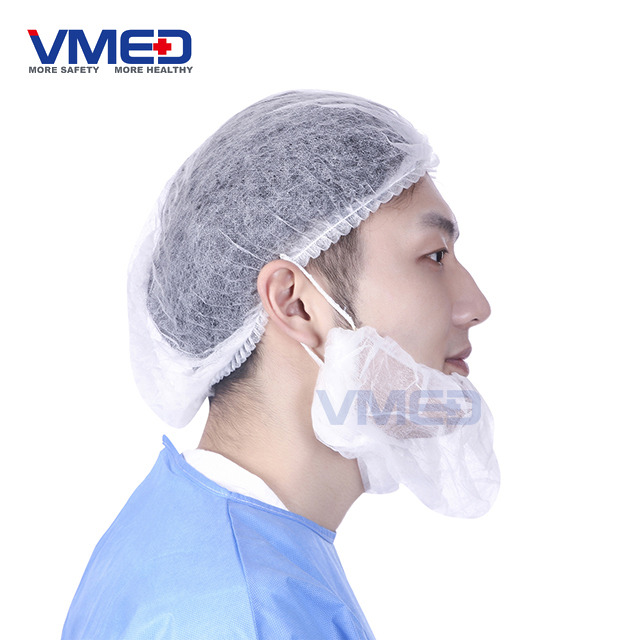 Disposable Non-Woven Beard Cover with double elastic
