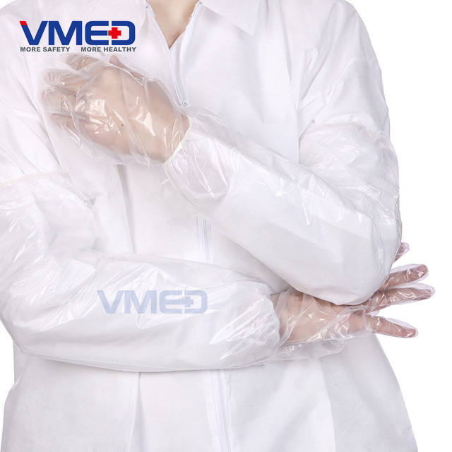  Disposable Transparent PE Long Sleeve Gloves 