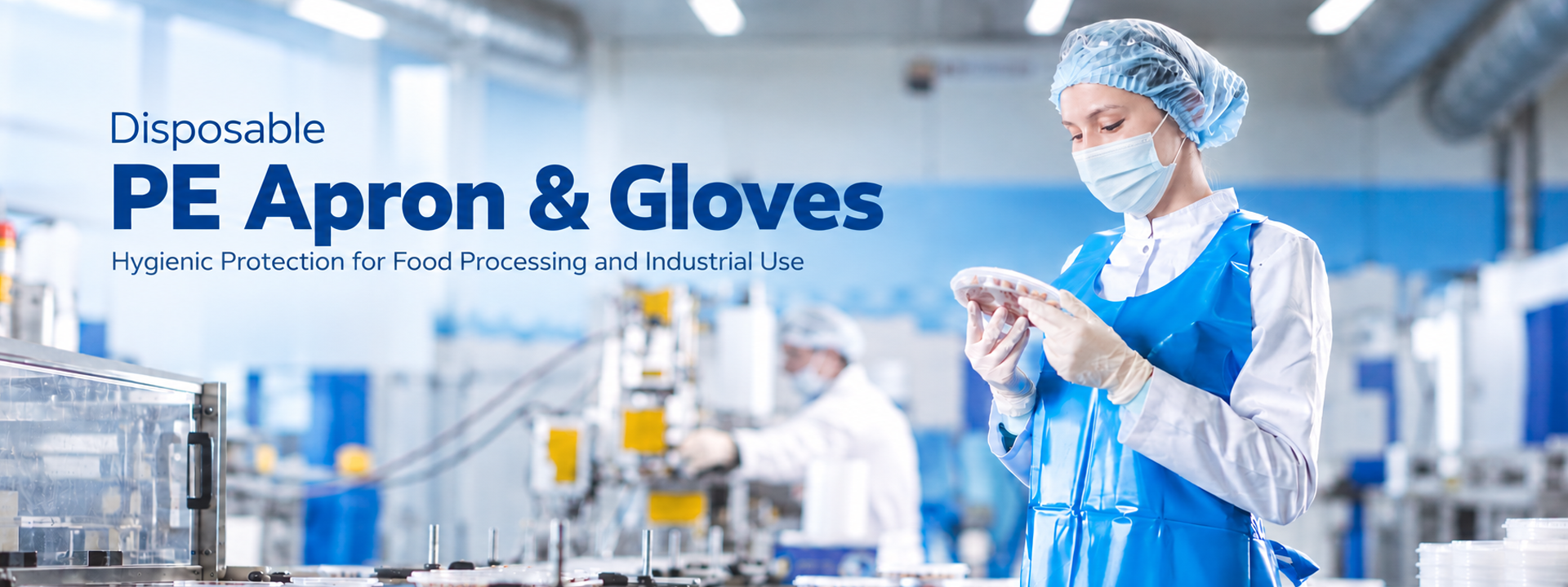 Disposable PE Aprons and Gloves for Food Processing and Hygiene Protection