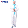 Disposable White Micro-porous Protective Coverall With Blue Strips-1