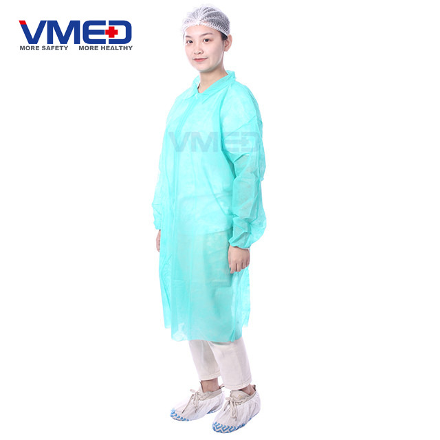Disposable SPP Non-woven Green Lab Coat-3