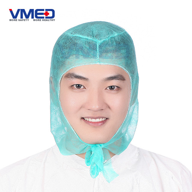Disposable Green SPP Non-woven Hood-4