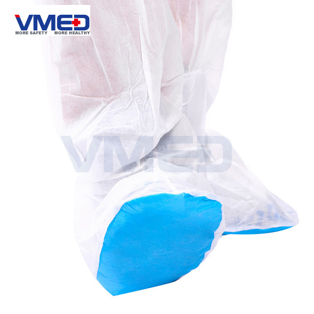 Disposable SPP White Coverall With Hood And Boots-3