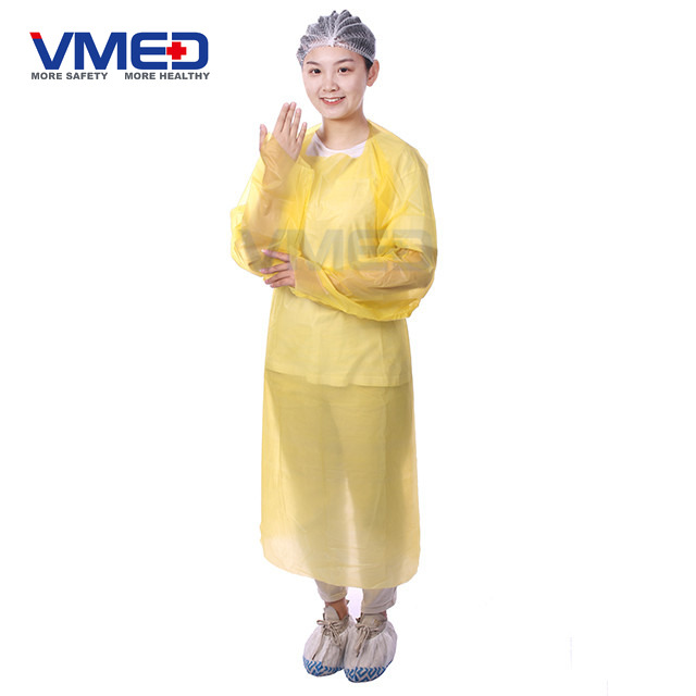 Disposable Yellow PE Gown-2