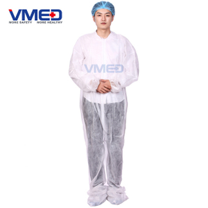 Disposable White PP Non-woven Protective Coverall