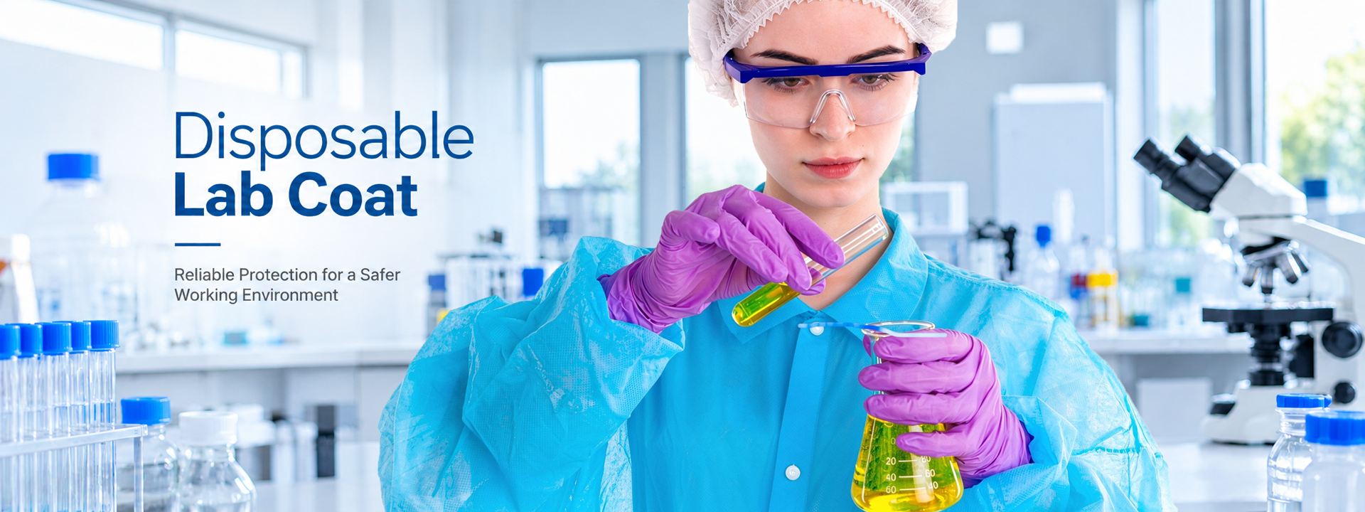 Disposable Nonwoven Lab Coats for Medical, Laboratory and Cleanroom Use